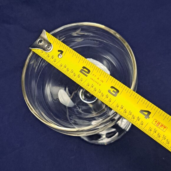 Vintage Etched Glass Javit Starflower Low Sherbet Champagne Coupe - Picture 3 of 9